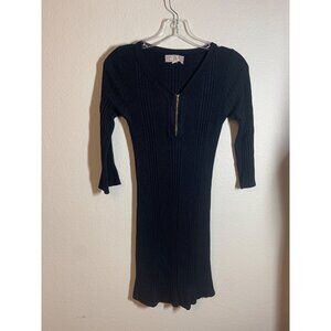 Pink Rose Petite Tight Knit Sweater Bodycon Dress Women's Size Small Black AD8